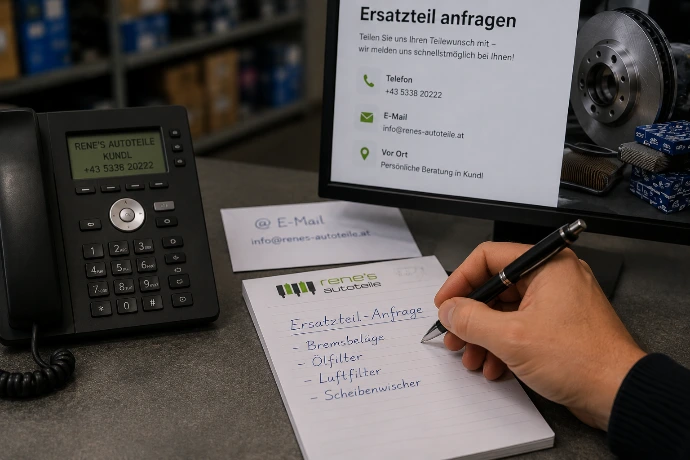 Ersatzteile anfragen bei Rene's Autoteile in Kundl – persönliche Beratung und schnelle Teilebeschaffung